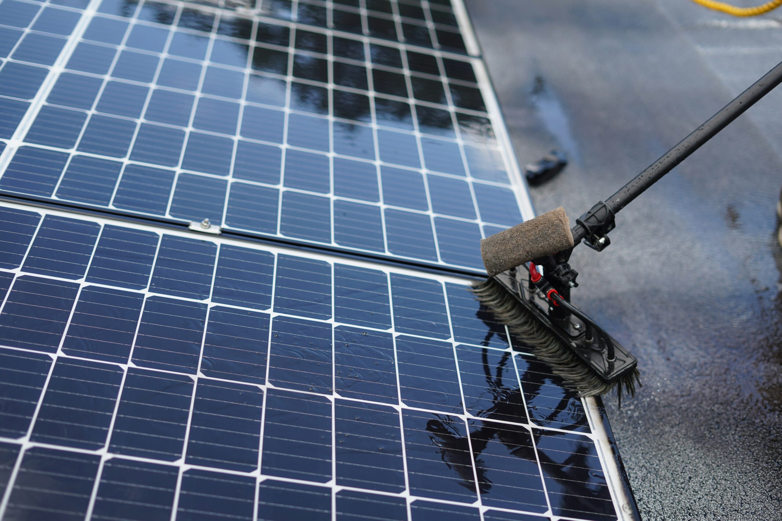 Solar panel cleaning